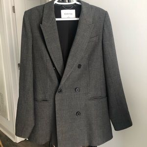 Aritzia Babaton Samuel Grey Check Blazer Size 6